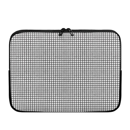 Doodle Windowpane Pattern Print Laptop Sleeve