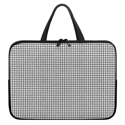 Doodle Windowpane Pattern Print Laptop Sleeve With Handle
