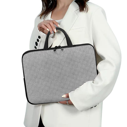 Doodle Windowpane Pattern Print Laptop Sleeve With Handle