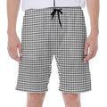 Doodle Windowpane Pattern Print Men's Beach Shorts