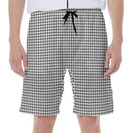Doodle Windowpane Pattern Print Men's Beach Shorts