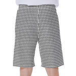 Doodle Windowpane Pattern Print Men's Beach Shorts