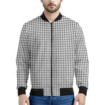Doodle Windowpane Pattern Print Men's Bomber Jacket