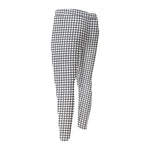 Doodle Windowpane Pattern Print Men's Compression Pants