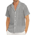 Doodle Windowpane Pattern Print Men's Deep V-Neck Shirt