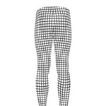 Doodle Windowpane Pattern Print Men's leggings