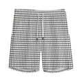Doodle Windowpane Pattern Print Men's Athletic Shorts