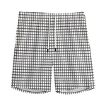Doodle Windowpane Pattern Print Men's Sports Shorts