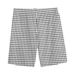 Doodle Windowpane Pattern Print Men's Sports Shorts