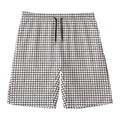 Doodle Windowpane Pattern Print Men's Swim Trunks