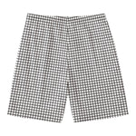 Doodle Windowpane Pattern Print Men's Swim Trunks