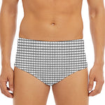 Doodle Windowpane Pattern Print Men's Triangle Swim Briefs