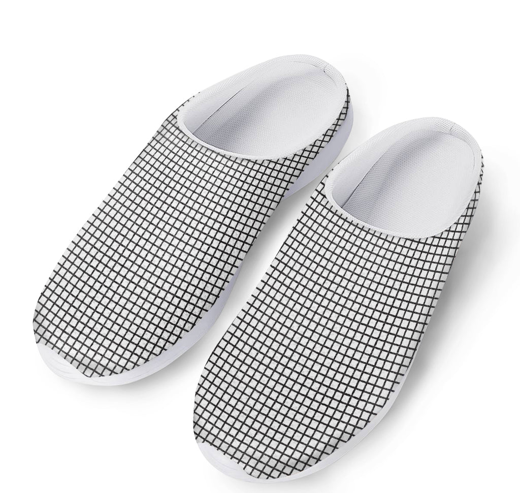 Doodle Windowpane Pattern Print Mesh Casual Shoes