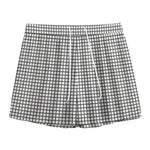 Doodle Windowpane Pattern Print Mesh Shorts