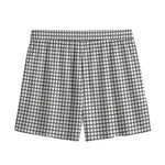 Doodle Windowpane Pattern Print Mesh Shorts