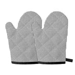 Doodle Windowpane Pattern Print Oven Mitts