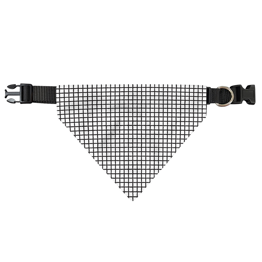 Doodle Windowpane Pattern Print Over The Collar Dog Bandana
