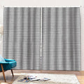Doodle Windowpane Pattern Print Pencil Pleat Curtains