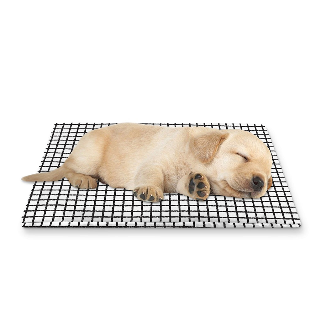 Doodle Windowpane Pattern Print Pet Cooling Mat Cover