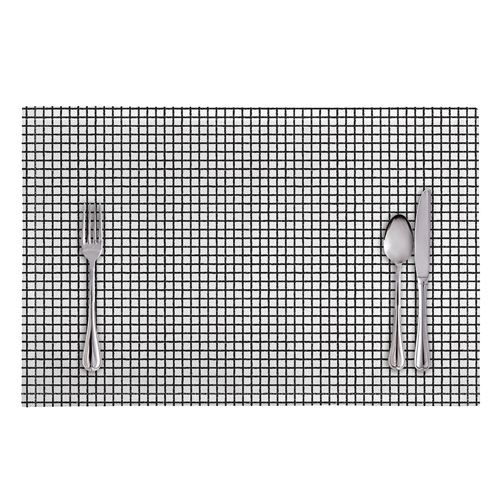 Doodle Windowpane Pattern Print Placemat