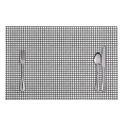 Doodle Windowpane Pattern Print Placemat