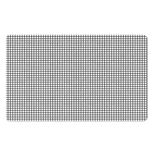 Doodle Windowpane Pattern Print Polyester Doormat