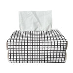 Doodle Windowpane Pattern Print Rectangle Tissue Box Cover