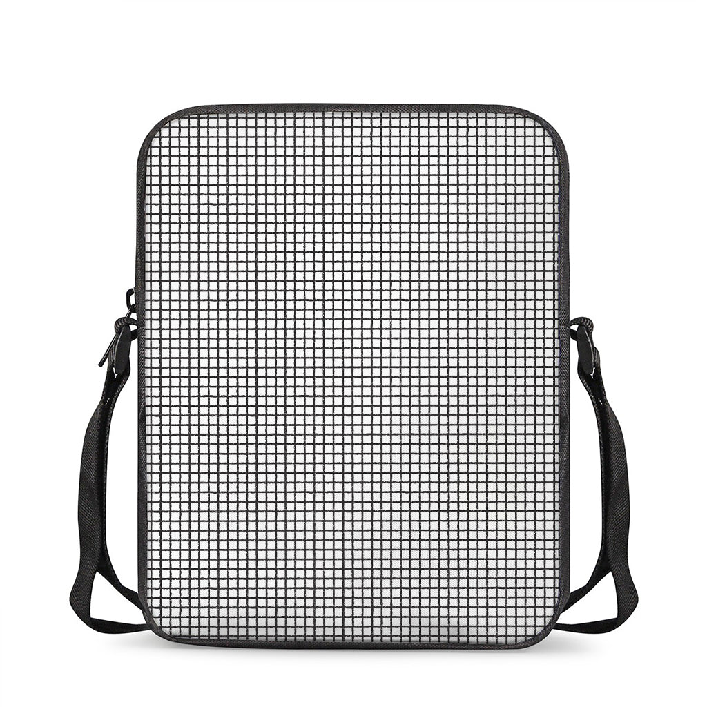 Doodle Windowpane Pattern Print Rectangular Crossbody Bag