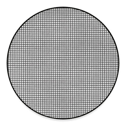 Doodle Windowpane Pattern Print Round Floor Mat