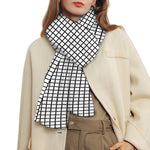 Doodle Windowpane Pattern Print Scarf