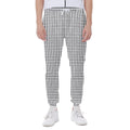 Doodle Windowpane Pattern Print Joggers