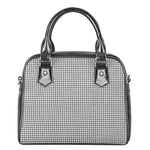 Doodle Windowpane Pattern Print Shoulder Handbag