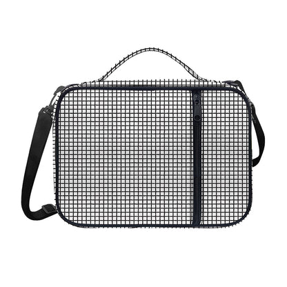 Doodle Windowpane Pattern Print Shoulder Strap Bible Bag