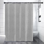 Doodle Windowpane Pattern Print Shower Curtain