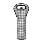 Doodle Windowpane Pattern Print Single Neoprene Wine Tote