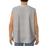 Doodle Windowpane Pattern Print Sleeveless Baseball Jersey
