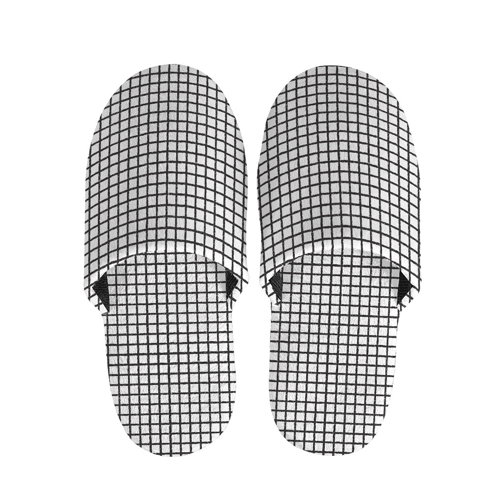 Doodle Windowpane Pattern Print Slippers