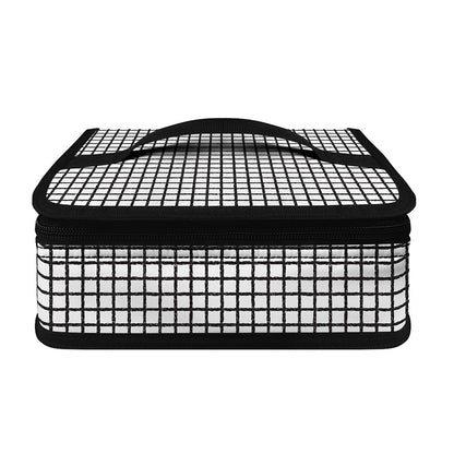 Doodle Windowpane Pattern Print Small Lunch Bag