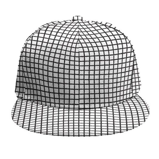 Doodle Windowpane Pattern Print Snapback Cap