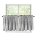 Doodle Windowpane Pattern Print Tier Curtains