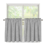 Doodle Windowpane Pattern Print Tier Curtains