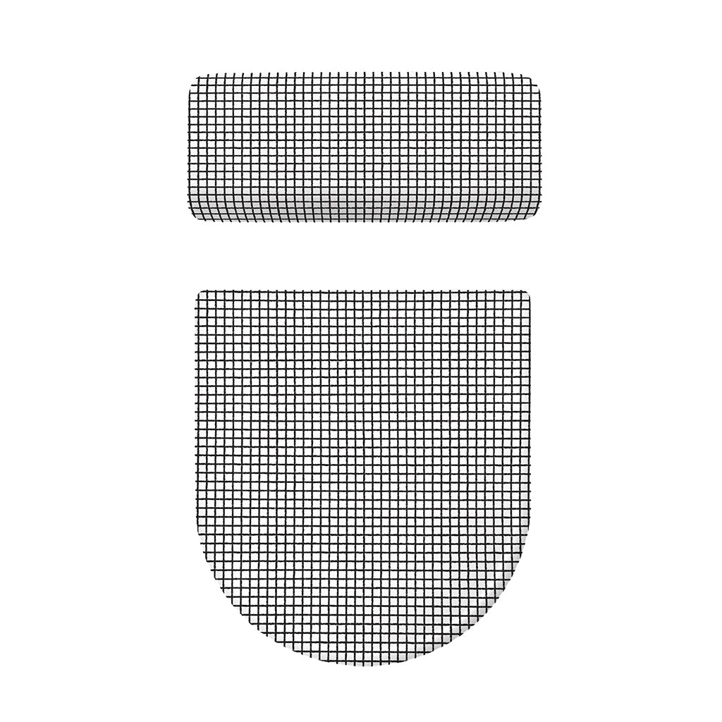 Doodle Windowpane Pattern Print Toilet Lid And Tank Cover Set