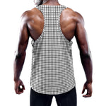 Doodle Windowpane Pattern Print Training Tank Top