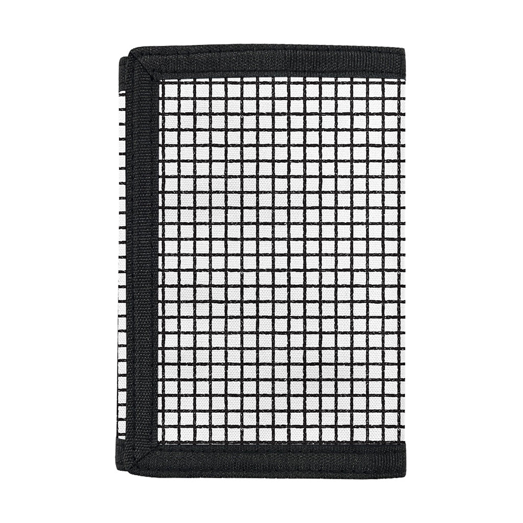 Doodle Windowpane Pattern Print Trifold Wallet