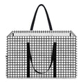 Doodle Windowpane Pattern Print Utility Tote Bag
