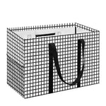 Doodle Windowpane Pattern Print Utility Tote Bag