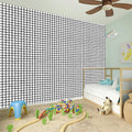 Doodle Windowpane Pattern Print Wall Sticker