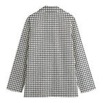 Doodle Windowpane Pattern Print Women's Blazer