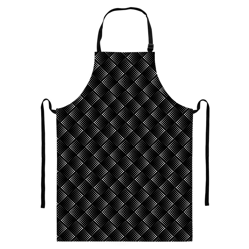 Dot Geometric Square Pattern Print Bib Apron With Pocket