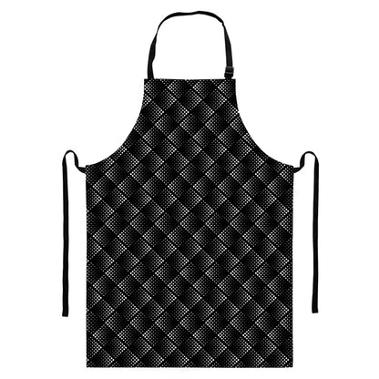 Dot Geometric Square Pattern Print Bib Apron With Pocket